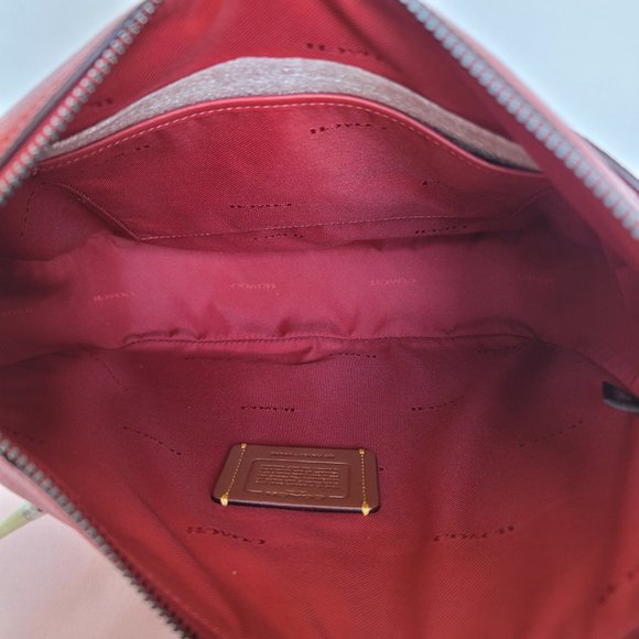 COACH Chaise Colorblocked Pebbled Leather Crossbody- Brick Red Multi-color ⭐ - Picture 12 of 16